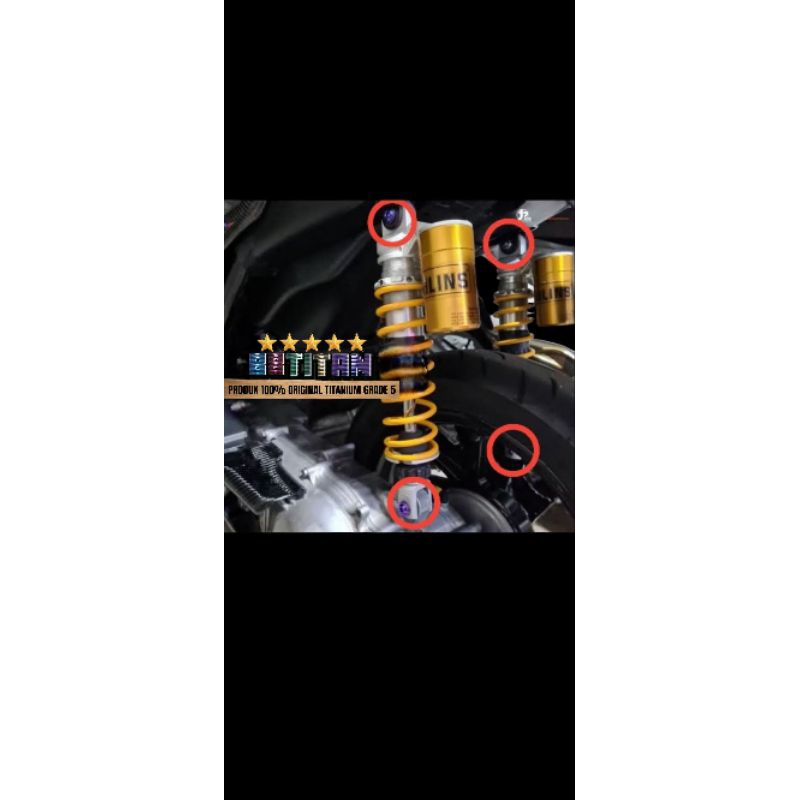Baut Titanium Set Shock Belakang Aerox