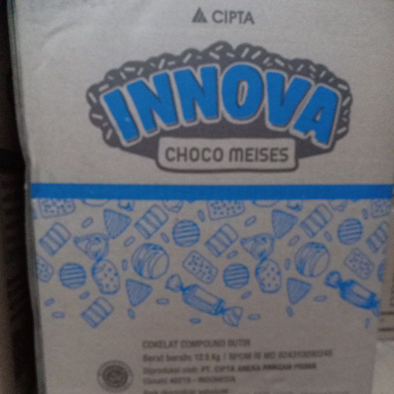 

Coklat meses Innova dus biru kemasan karton 12,5kg