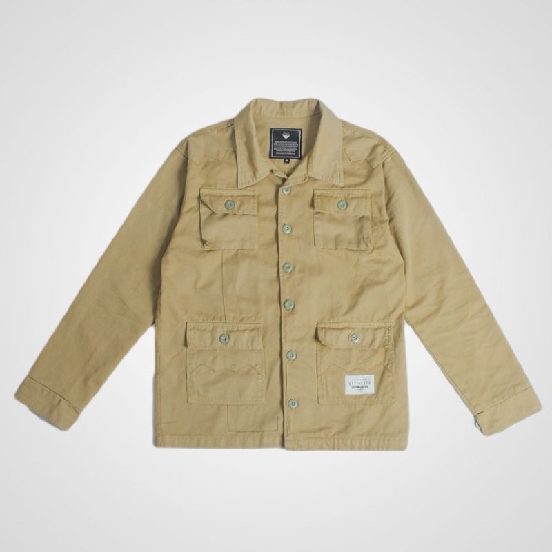 Jaket Canvas vintage Ramble basic field jacket Khaki