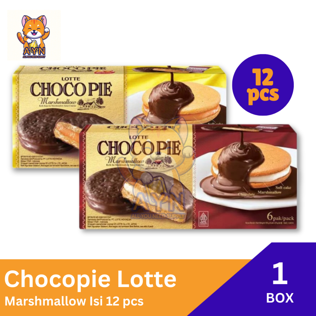 

Chocopie Choco Pie Lotte Original | Cheese [ 1 box isi 12 pcs ]