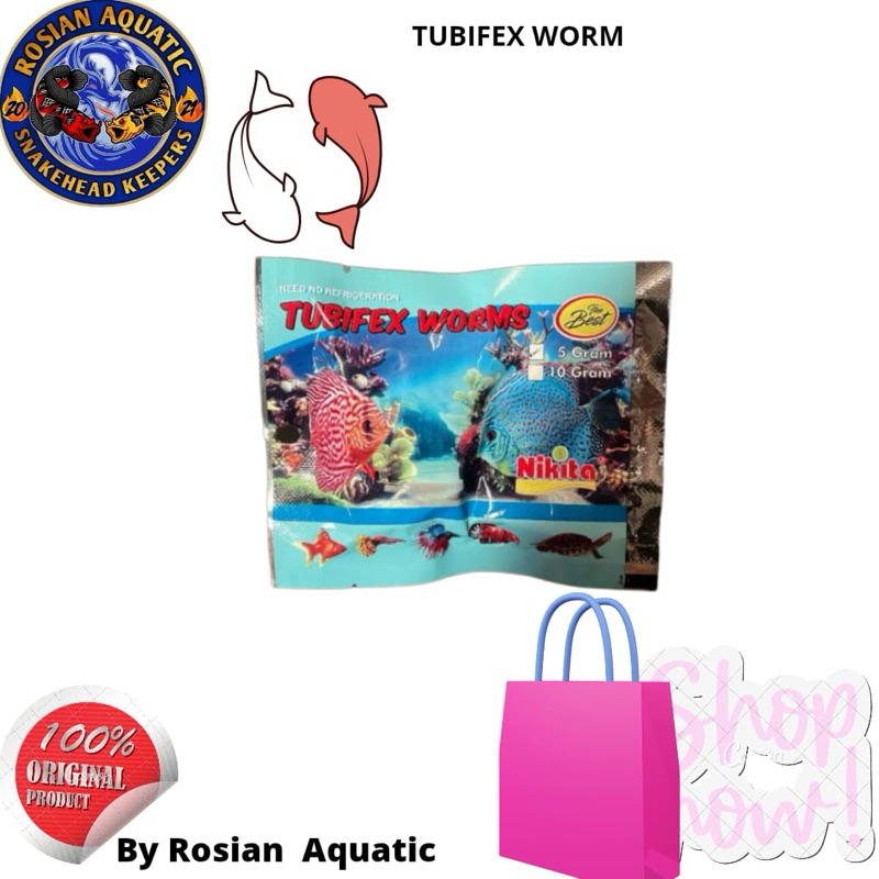 TUBIFEX WORM NIKITA 5 GRAM / CACING KERING / CACING SUTRA KERING