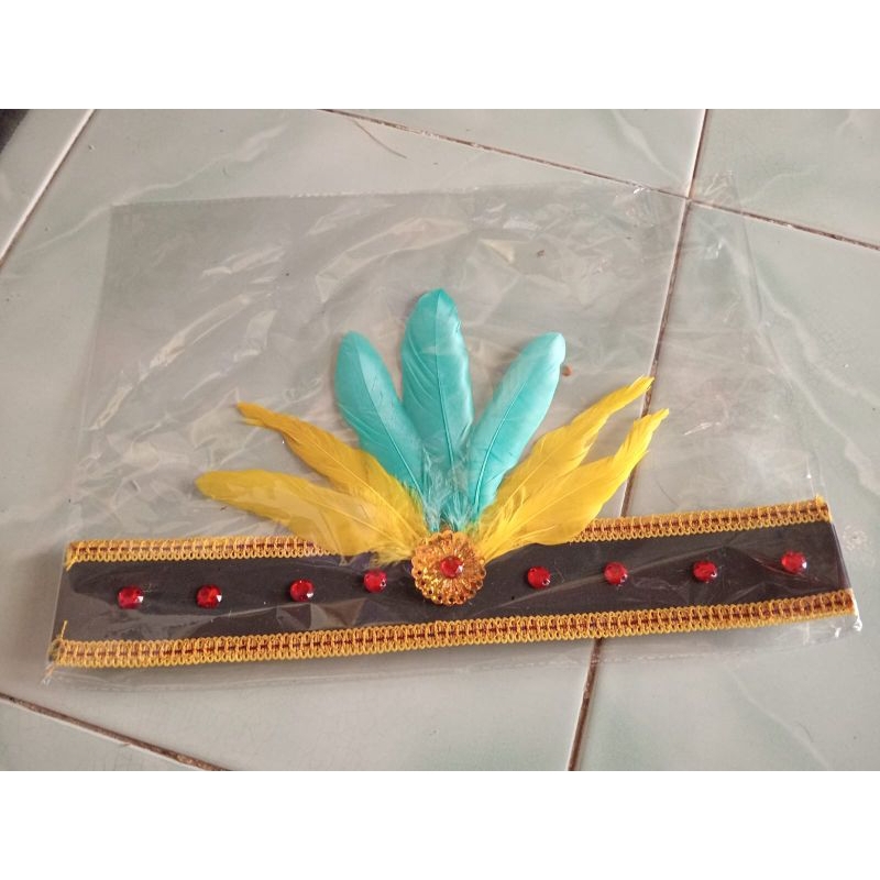 ikat kepala aksesoris bulu dayak