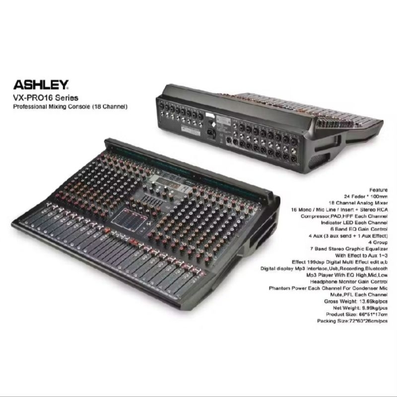 ASHLEY VX-PRO16 | VX-PRO12 | VX-PRO16 | Mixer Analog | Mixer Ashley | Ashley