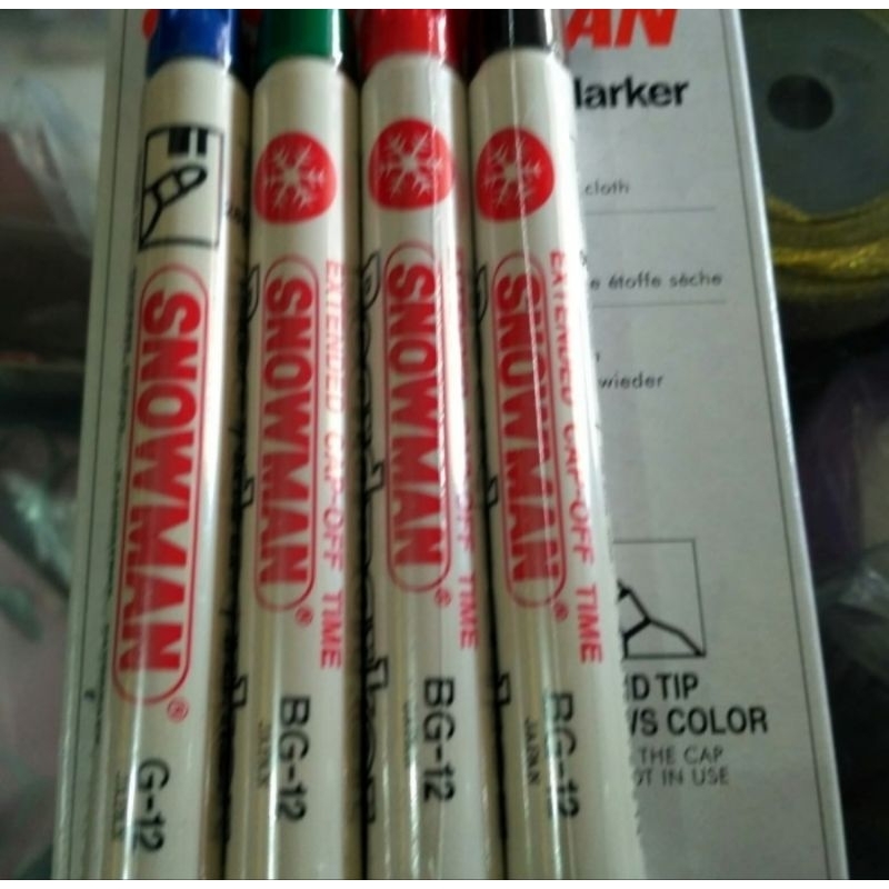 

Snowman Spidol White Board Marker BG-12 Biru / Hijau / Hitam / Merah - Pcs.