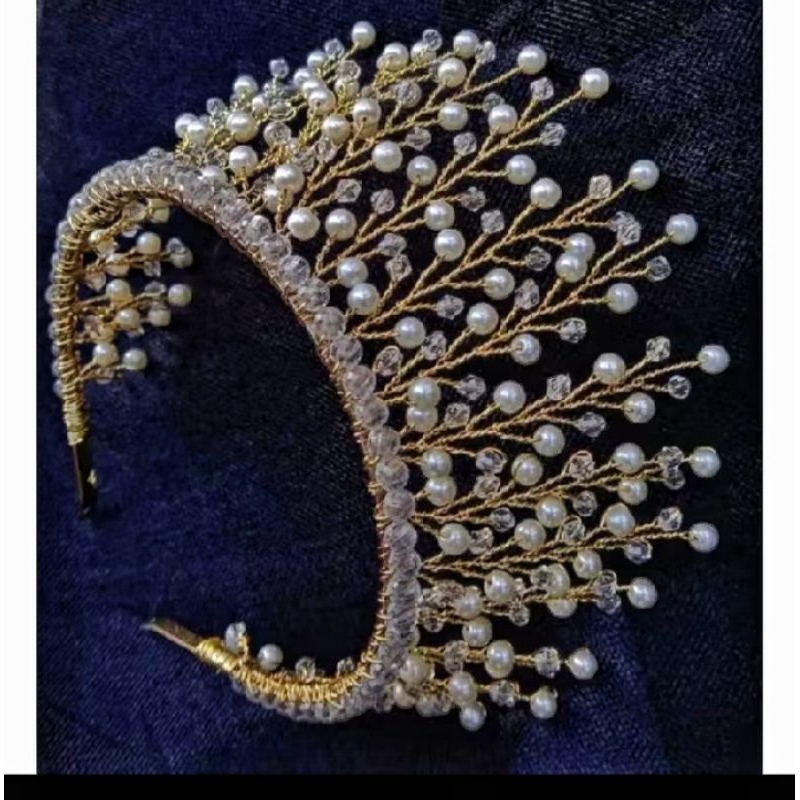 Mahkota Pengantin Mewah, Mahkota Wedding Tradisional, Mahkota Bunga Mewah, Mahkota pearl