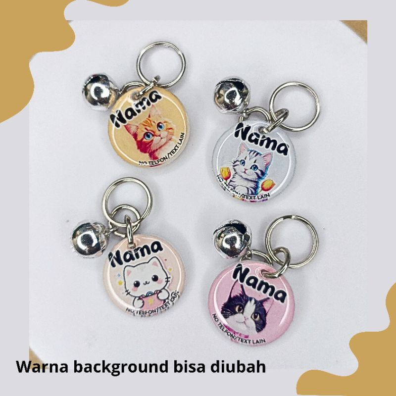 NAME TAG SAJA (TANPA KALUNG) RING PENGAIT DOUBLE ULIR