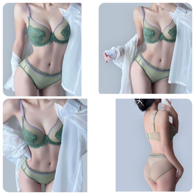[BRA SET] LB002 Sheer Trim Bra Sexy / Lace Bra Sexy / Renda Bra Sexy Nyaman