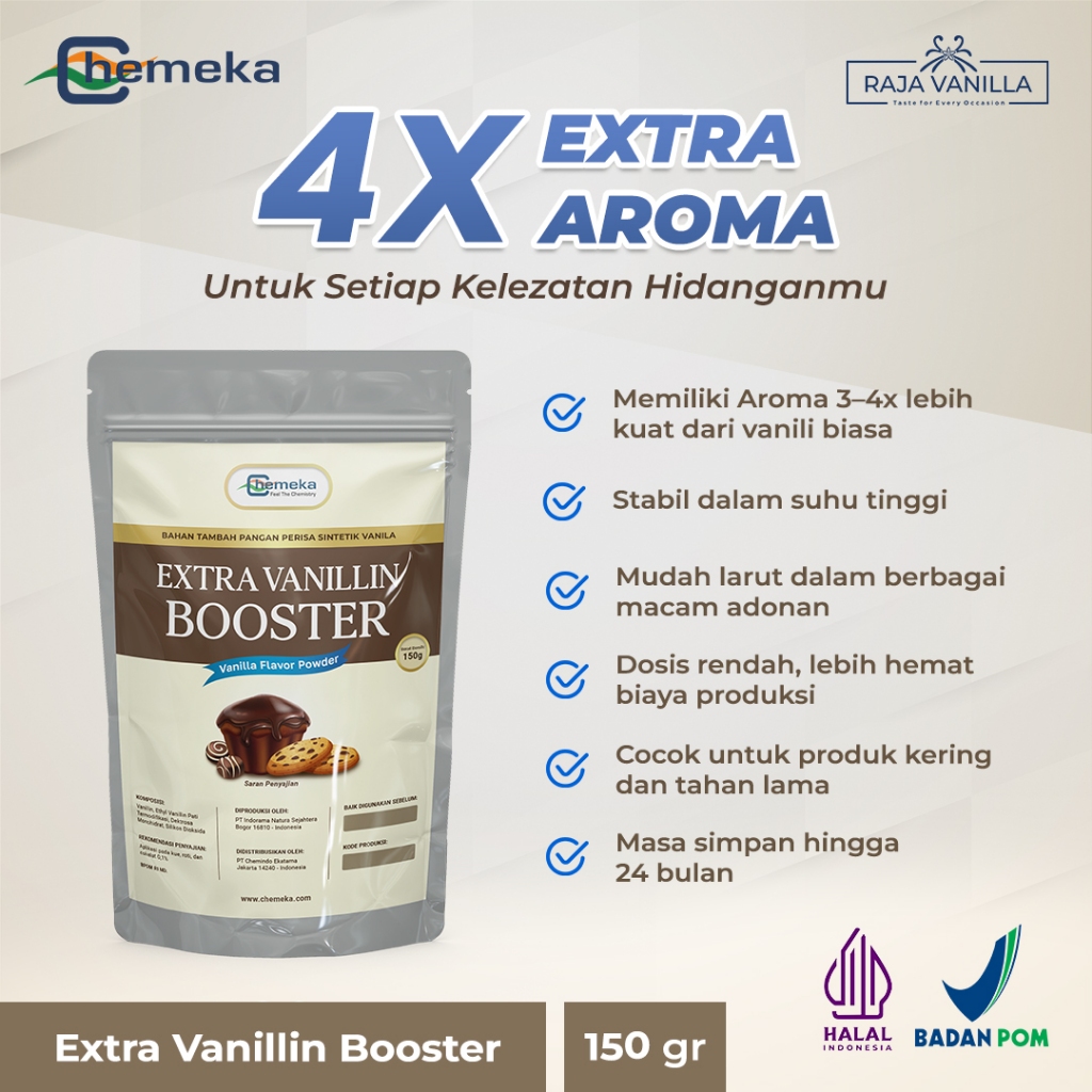 

Chemeka Ethyl Vanillin Booster Perisa Vanila Bubuk - 150g