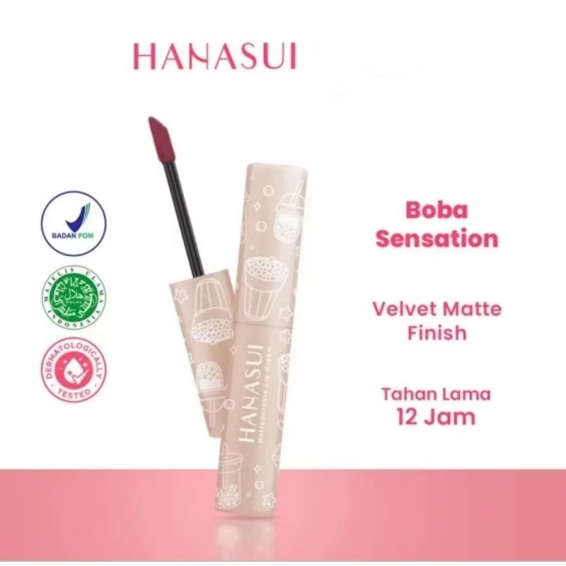 HANASUI mattedorable lipcream boba edition - lipcream hanasui boba