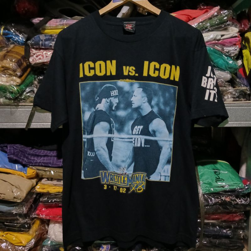 kaos vintage wwe the rock vs Hulk Hogan second