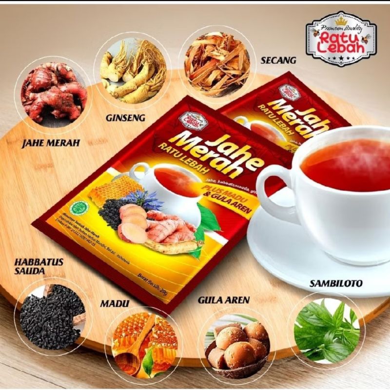 

jahe merah super ratu lebah + madu asli enak harga 1 persaset