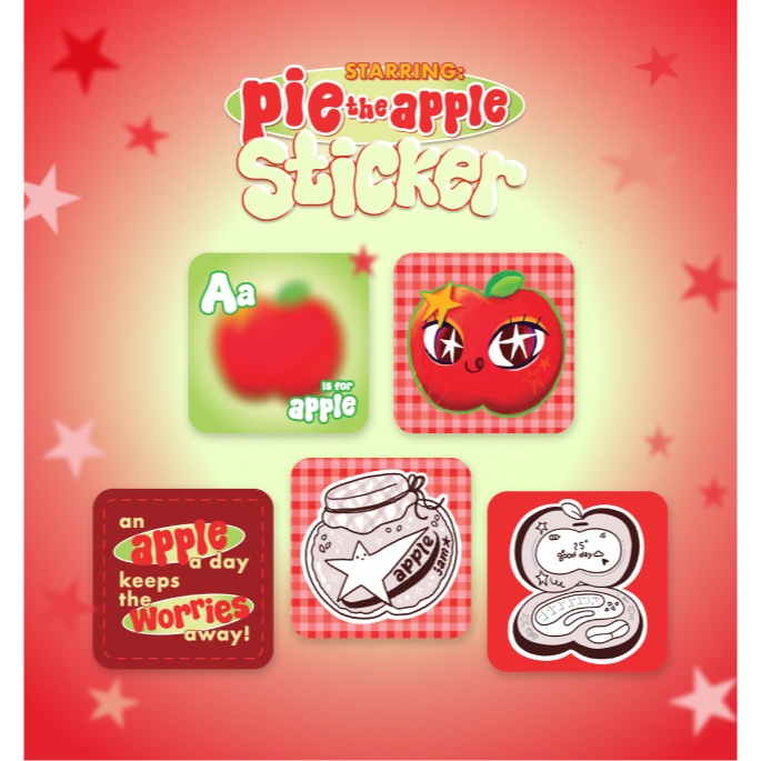 

[PIE THE APPLE] SHINY APPLE STICKERS!