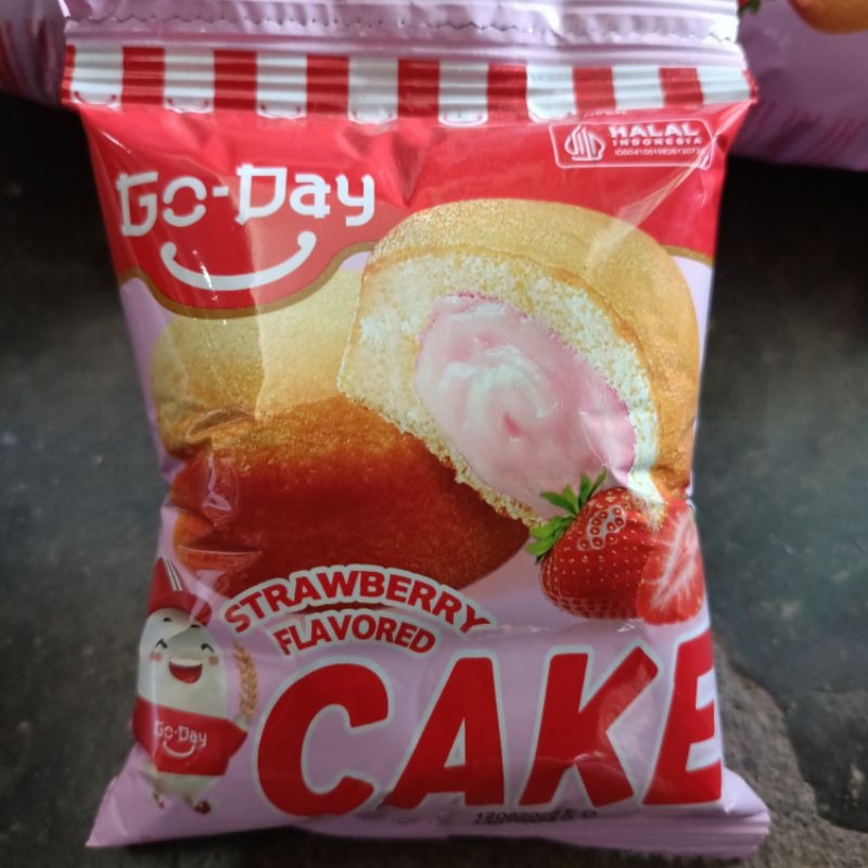 

GO-DAY CAKE STRAWBERRY FLAVORED snack ( 1 renteng isi 10 )