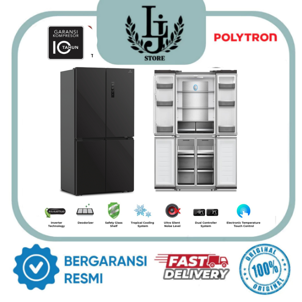 Kulkas Polytron Side By Side 4 Pintu PRS-561X Kulkas 4 Pintu Polytron Kulkas Side by side
