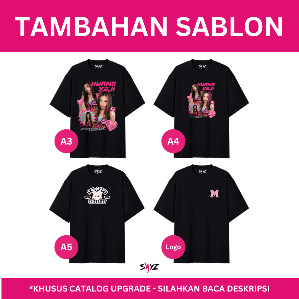 

[ UPGRADE ] Catalog khusus! - Tambahan sablon beda sisi ukuran Logo, A5, A4, A3 - CATALOG UPGRADE