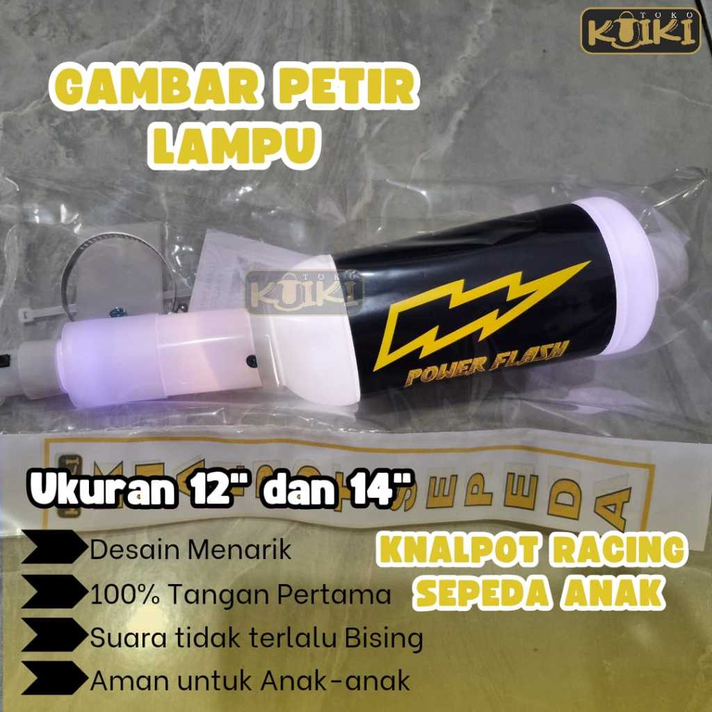 Knalpot Sepeda Anak Lampu LED UKURAN SEPEDA KECIL 12/14