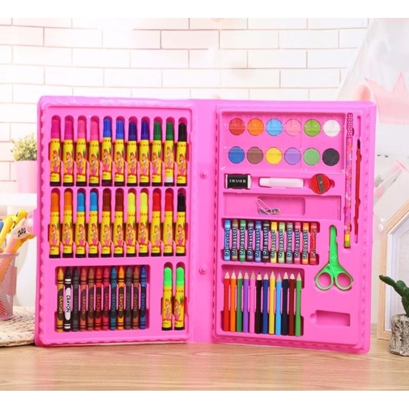 

krayon set 86pc, pensil gambar warna anak