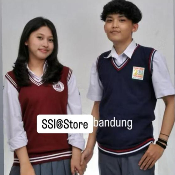 Vest Rompi Rajut Knit List Korea Bahan Tebal Premium/Seragam Sekolah SMP/SMA/Kantor/Unisex/M/L/XL/XX