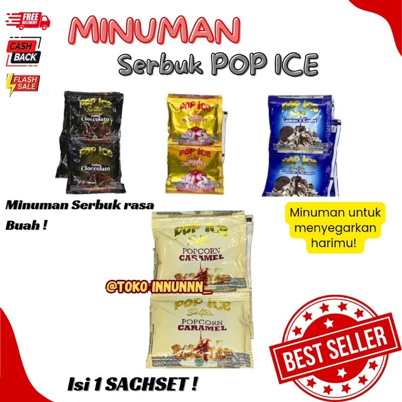 

POP ICE 25gram ICE BLENDER 1 SACHET MINUMAN BUBUK VARIANT RASA