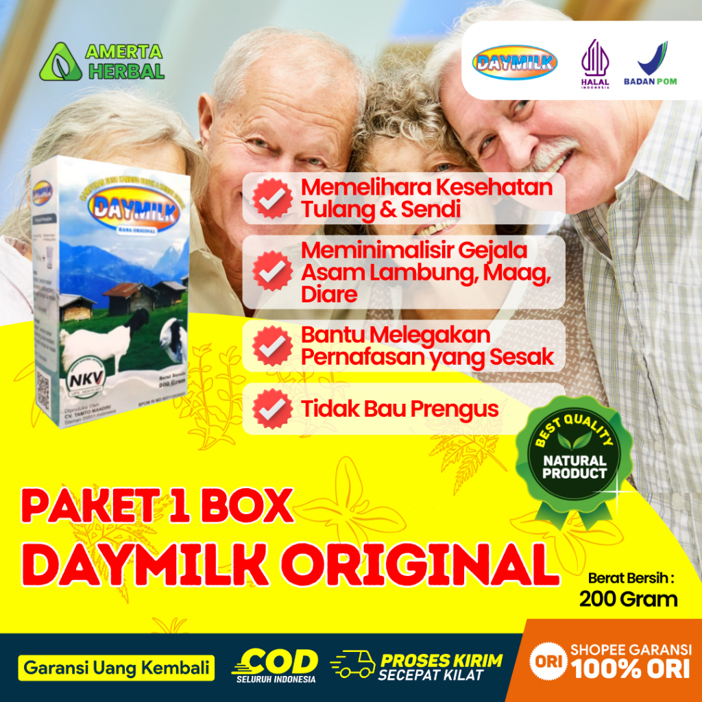 

SUSU DAYMILK RASA ORIGINAL - Susu Kambing Etawa Bubuk Premium 200gr Halal BPOM