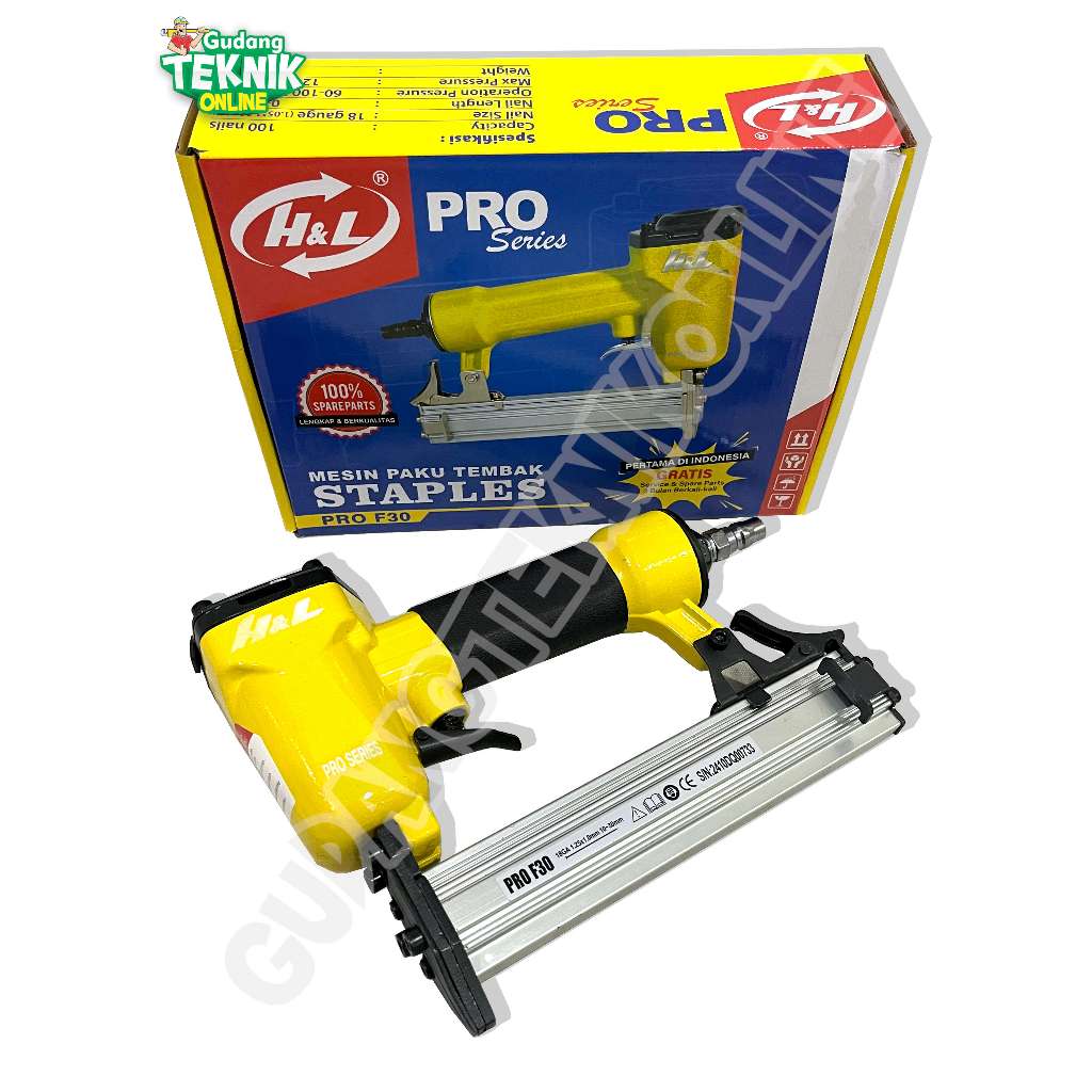 

Alat Staples Tembak Angin F30 HL F30 HNL / Air Nailer Mesin Hekter Stapler Udara H&L F 30