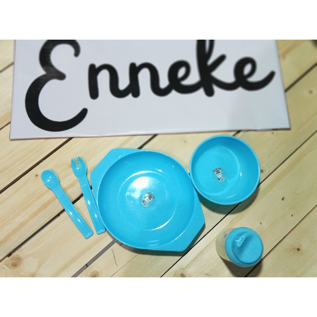 Set in 5 Feeding Sendok NINIO 1 Bayi BPA Set Piring mpasi
