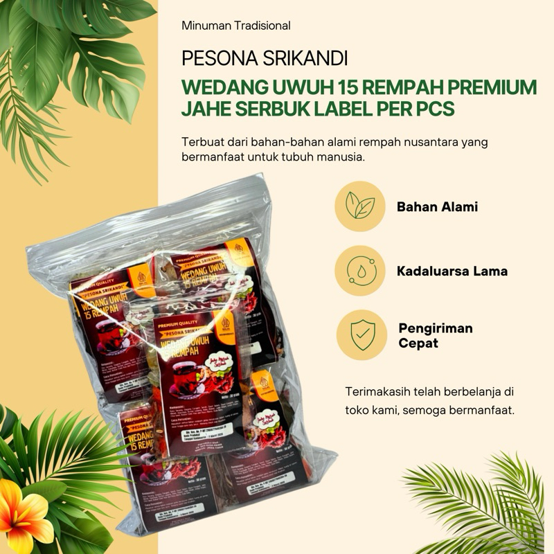 

Grosir Wedang Uwuh 15 Rempah Premium Jahe Serbuk Label Per Pcs