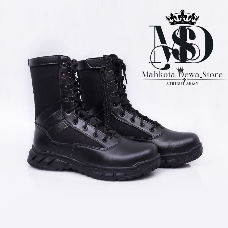 SEPATU PDL MODEL TACTICAL TERBARU HITAM KANVAS ANTI AIR PDL TNI POLRI SECURITY