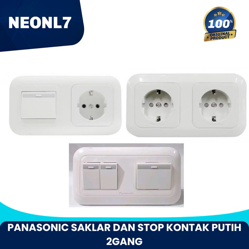 PANASONIC SAKLAR STOP KONTAK 2 GANG