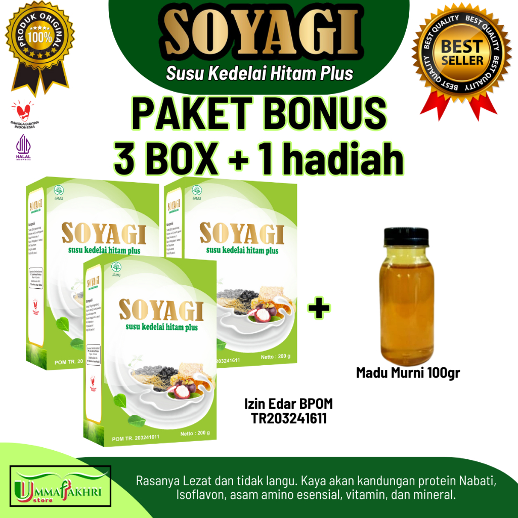 

[Paket 3 box] Soyagi Susu Kedelai Hitam kaya Antioksidan dan Protein