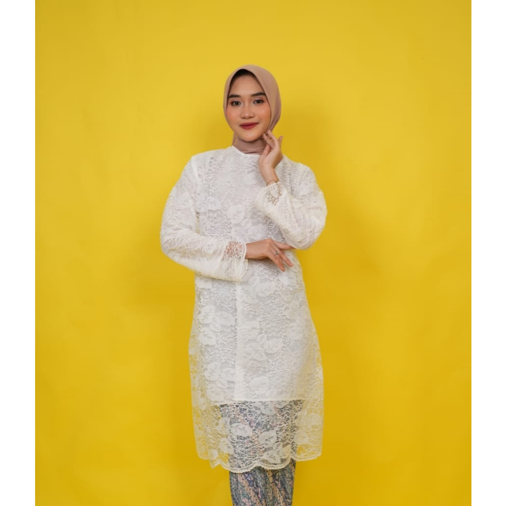 Atasan Tunik Brukat untuk Pesta Atau Wisudaan KEBAYA TUNIK BRUKAT / KEBAYA MODERN / KEBAYA BROKAT JU