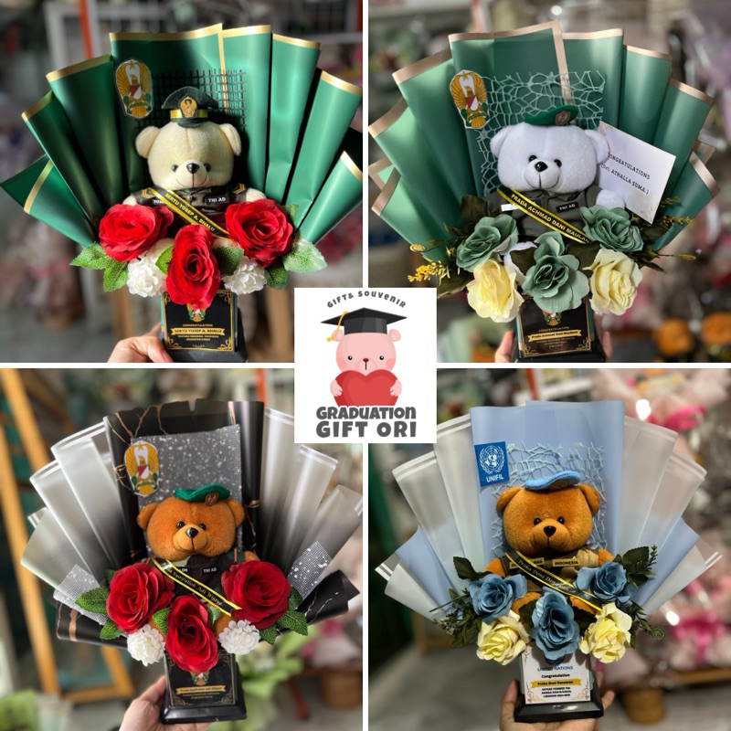 Buket Piala Boneka Profesi / Boneka Tentara TNI / Boneka Kenaikan Pangkat