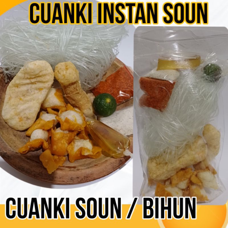 

CUANKI INSTAN PLUS SOUN / CUANKI SOUN BIHUN SEBLAK CUANKI TINGGAL SEDUH