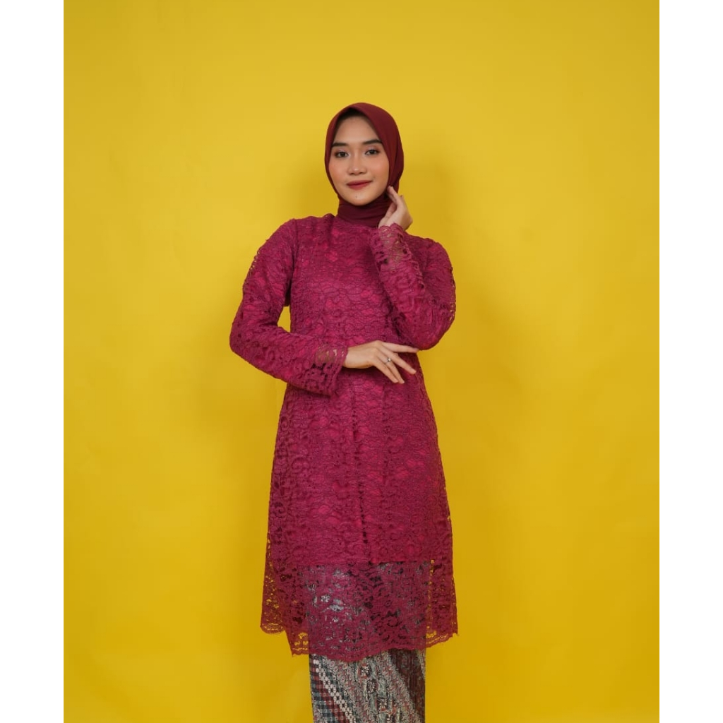 Atasan Tunik Brukat untuk Pesta Atau Wisudaan KEBAYA TUNIK BRUKAT / KEBAYA MODERN / KEBAYA BROKAT JU