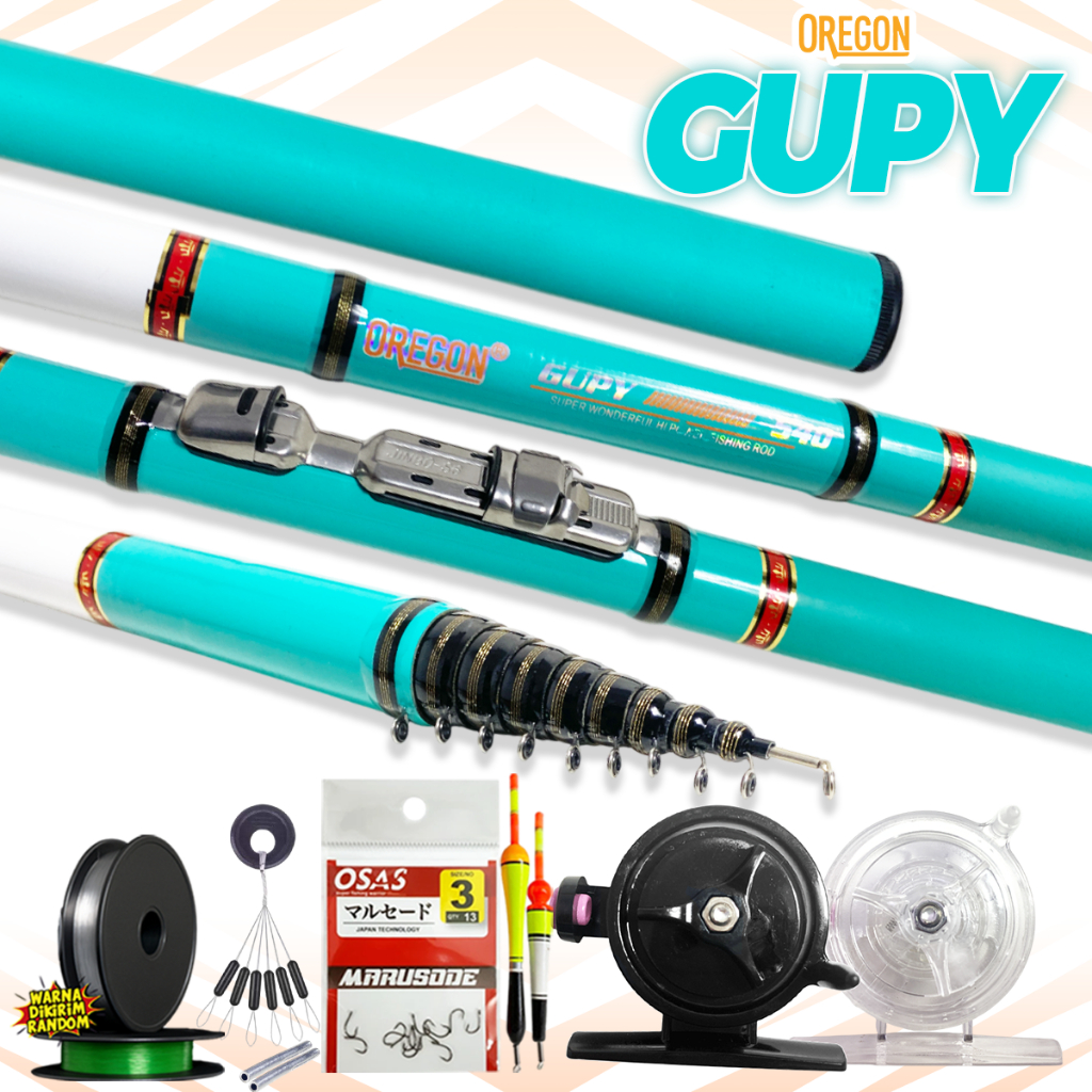 SET LENGKAP Pancing Tegek Kolong Oregon Gupy Sudah Kolong Siap Pakai Joran