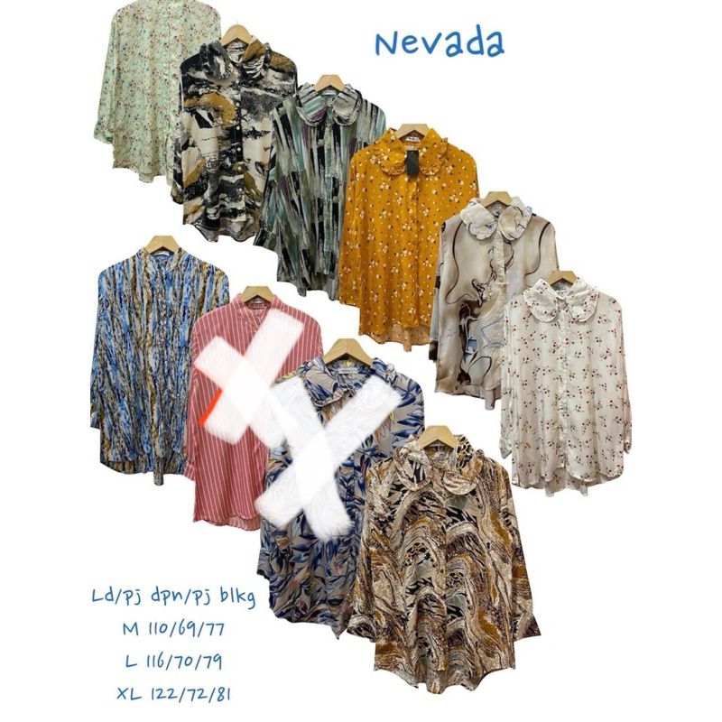 kemeja wanita/tunik wanita/tunik motif/tunik branded/tunik NEVADA