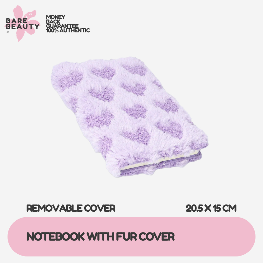 

FLYING TIGER Notebook Plush Hearts // buku tulis cover bulu notebook journal notepad