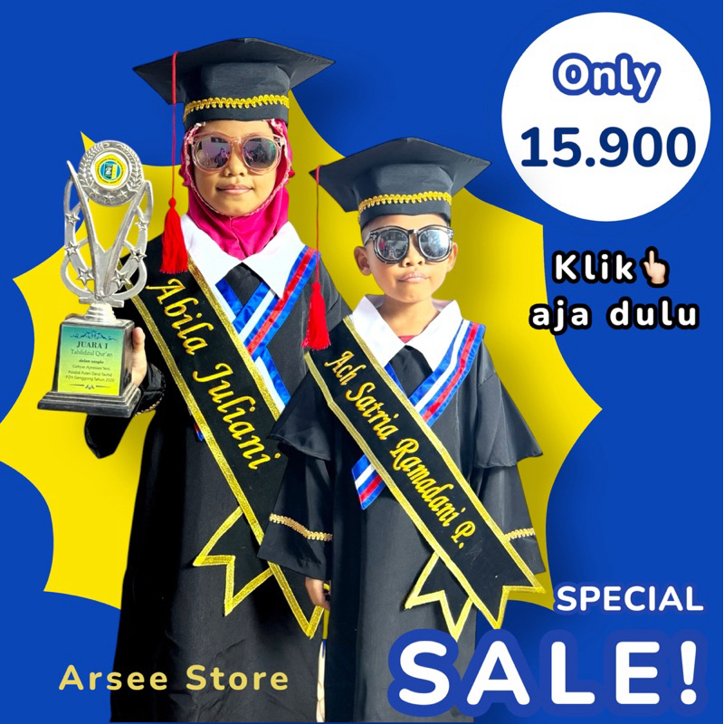 Arsee Store - SELEMPANG ANAK Bordir Bludru PAUD | KB | TK | RA | SD | MI | TPQ TPA 1 Slendang Wisuda