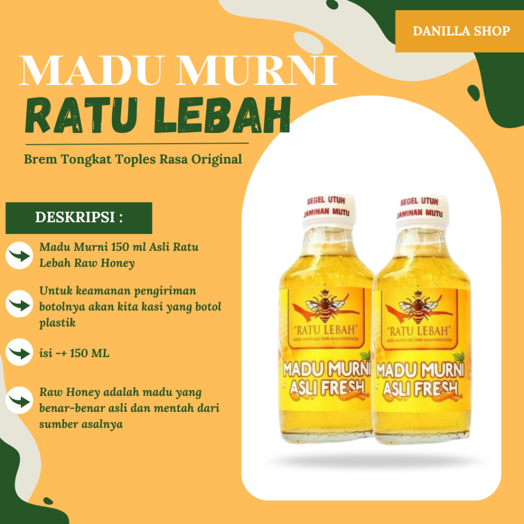 

Madu Murni 150 ml Asli Raw Honey Apis Melifera Premium