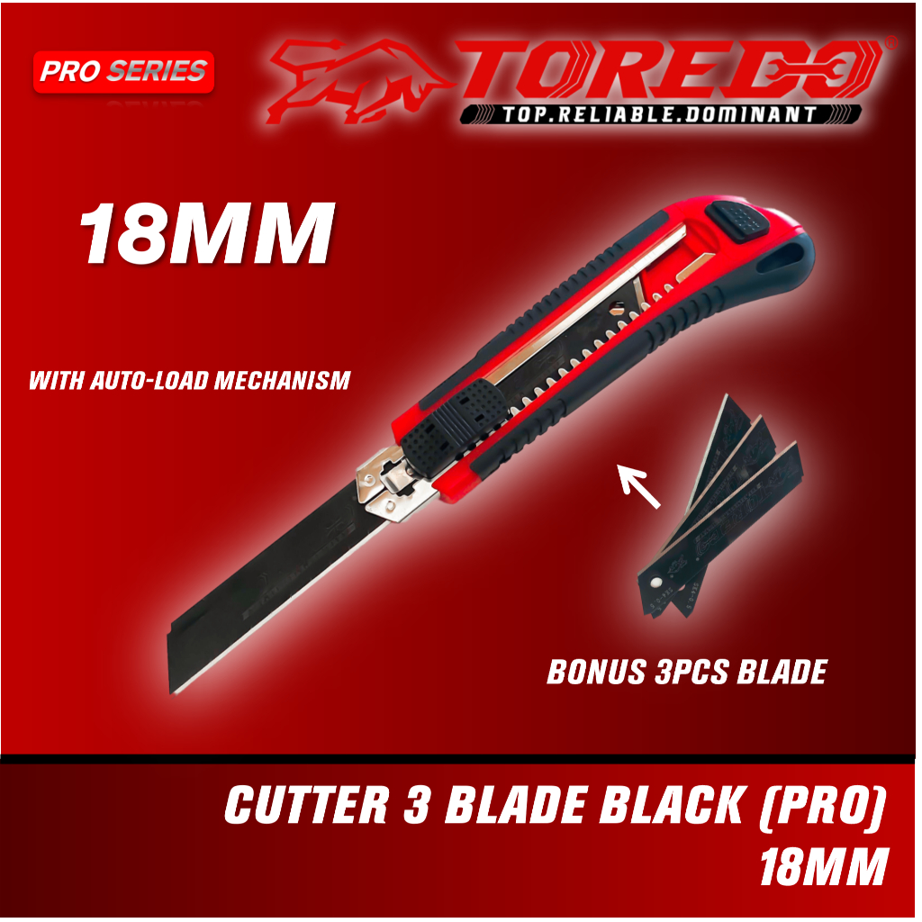 

TOREDO CUTTER 3 BLADE BLACK PRO 18MM