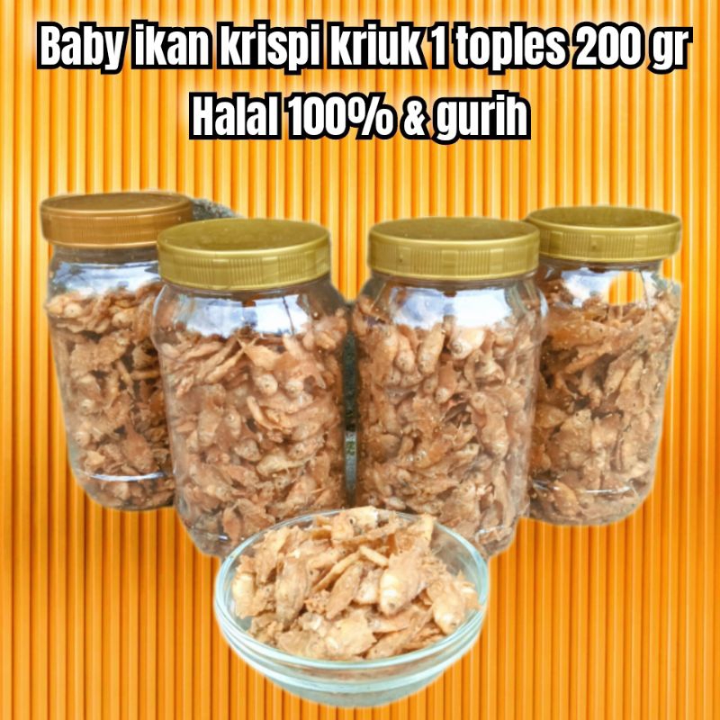 

2 toples hemat cemilan siap santap baby ikan krispi kriuk 1 toples 200 gram 100% halal baby ikan goreng krispi