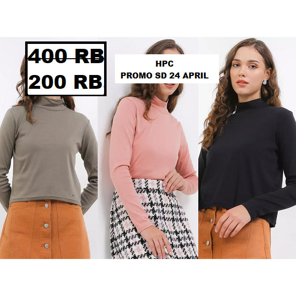 Baju lengan panjang wanita seri LECHI MOCK turtle neck hush puppies 100% original store