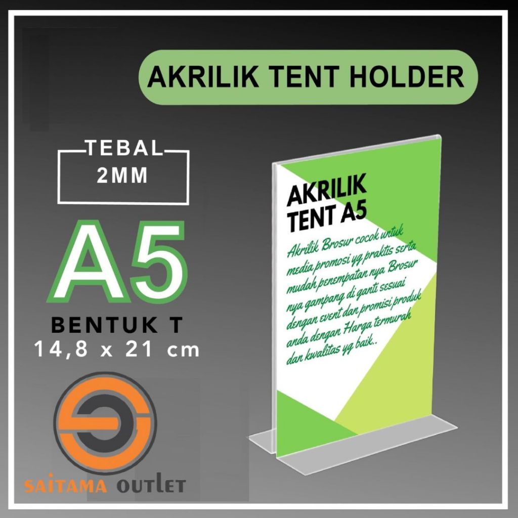 

Akrilik A5 tentcard brosur