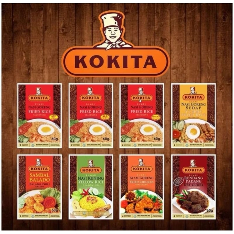 

Bumbu Masak Instant Kokita Bumbu A, B, C, D, 50 Gr, Opor Ayam, Nasi Goreng, Nasi Goreng Sedap, Nasi Kuning, Rawon, Ayam Goreng 60 Gr