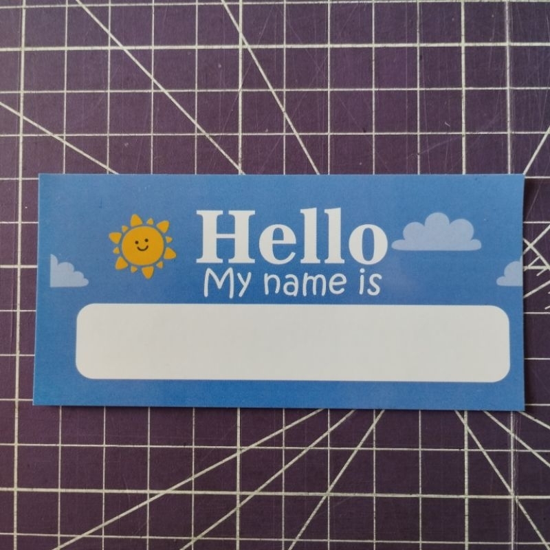 

STICKER Perkenalan NamaStiker Label Nama warna biru. Cocok untuk buku tulis anak.