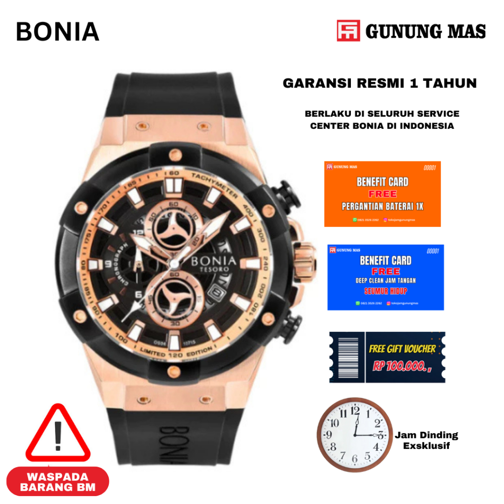 Bonia BP10660-1042LE Jam Tangan Pria 100% Original