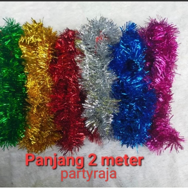 Slinger Rumbai Polos 2meter / Slinger Tinsel / Slinger Ulang Tahun