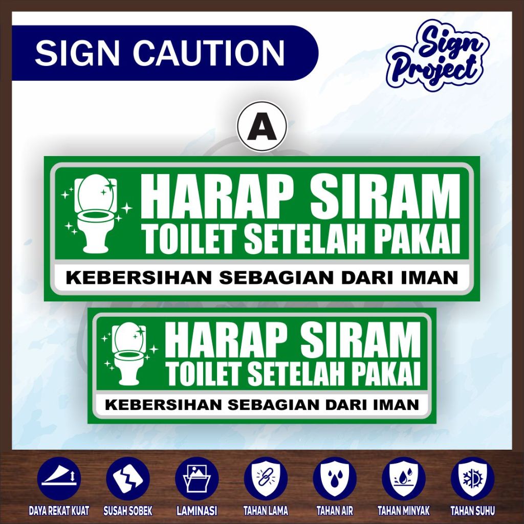 

STIKER HARAP SIRAM TOILET + LAMINASI GLOSSY/Stiker vinyl anti air HARAP SIRAM TOILET laminasi glossy