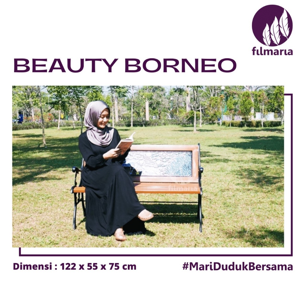 BEAUTY BORNEO Kursi Taman Besi Cor (Cast Iron) & Ulin / Kursi Taman Panjang