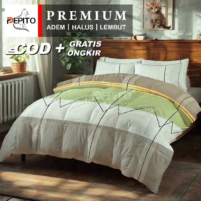 NEW Bedcover Set Katun Tinggi 30 - Ukuran Double 140x200 - 200x200 - Pepito